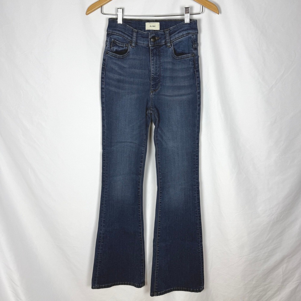 DL1961 Bridget Boot High Rise Instasculpt Jeans Dark Indigo Sz 27 31" Inseam